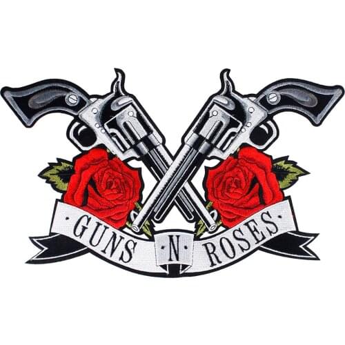 10pieces Motorcycle Racing Patches Guns N Roses Embroidery Fabric Patches Iron on Backpack Applique for Jacket Sewing TH993
