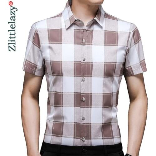 2021 designer brand plaid mens shirts for men clothing fashion summer short sleeve shirt luxury dress casual clothes jersey 0310