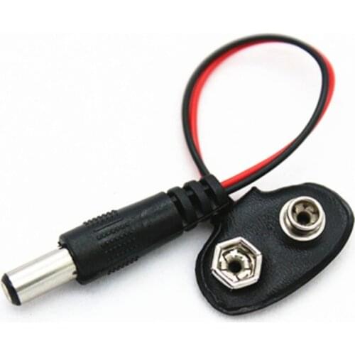 9V Snap Clip Battery Connector PP3 5.5 x 2.1mm DC Jack Plug electric cable for Arduino CCTV