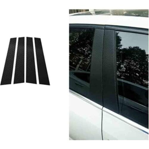 4pcs/Lot Car Stichers Carbon Fiber Grain Car Window B Pilla And C Pillar Decoration Cover For 2016 2017 2018 Skoda Superb 3V3