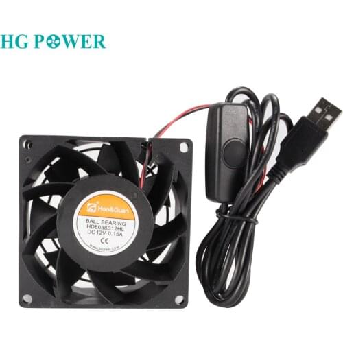 Silent PC Computer Desktop CPU Cooler 12V DC Laptop Projector Router Blowbox USB Adjustable Cooler Fan Black 5025 8038 Model