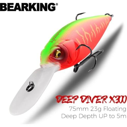 BEARKING 75mm 23g TOP Fishing lures floating crank bait deep diver bait lure High Quality Hard Baits professional Action Wobbler