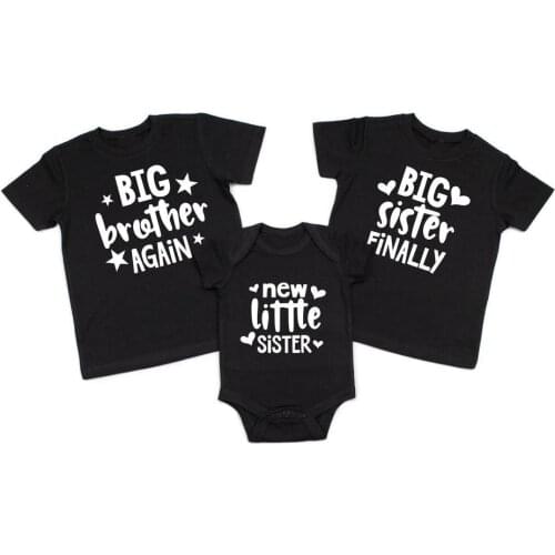Big Sister Again Big Brother Finally New Little Brother Baby Shower Gift Promoted To Big Sister Big Brother Matching Shirt