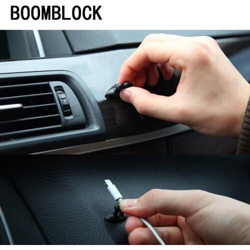 BOOMBLOCK 8pcs/set Car Home Phone Wire Clip Stickers For Inifiniti Kia Rio 3 K2 Sportage Ceed Ford Fiesta Mondeo Suzuki Swift