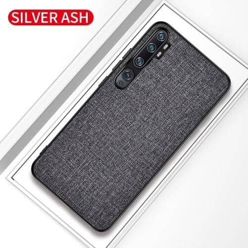 For Xiaomi Mi Note 10 Lite Case Luxury Skin Soft Silicone edge fabric back cover protective case for xiaomi mi note10 lite