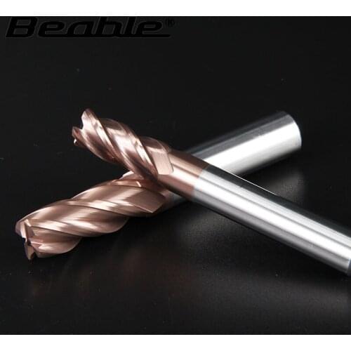 Beable HRC55 Long Flute Shank Corner Radius Rounding Solid Carbide Miling Cutter Finishing Machining For Steel Or Metal Tools