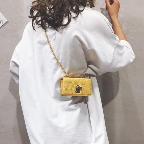Stone pattern Mini Flip Square bag 2021 Summer New Quality PU Leather Womens Designer Handbag Lock Chain Shoulder Messenger Bag