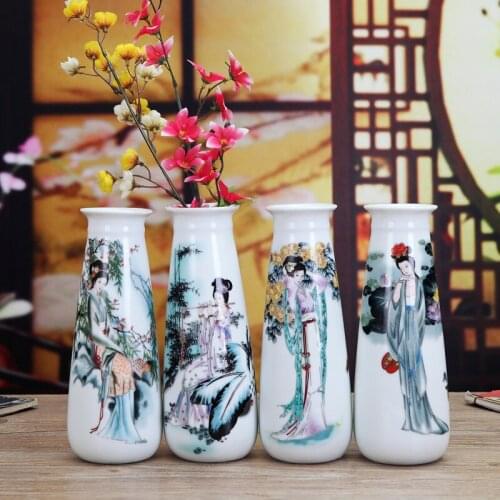 Ancient chinese beauty design ceramic flower vase pot for centerpiece