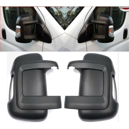 Left Right 2 Piece Set Outer Side Mirror Cover For Boxer Ducato, Jumper Black Color Oe 735424438
