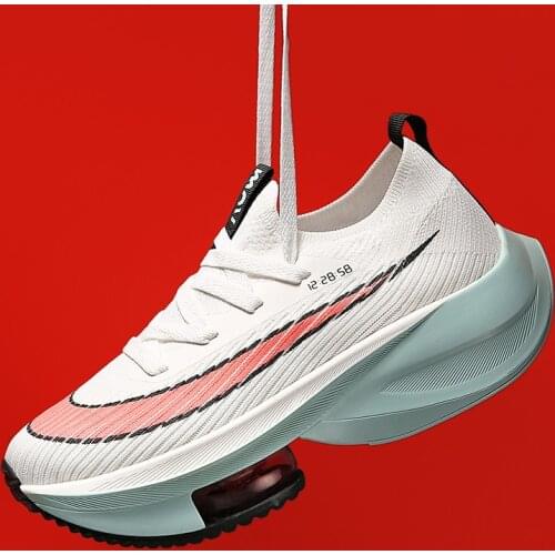 Professional Women Outdoors Flat Chunky Shoes Casual Marathon Girls Tenis De Mujer Flying Weaving Breathable Sneakers