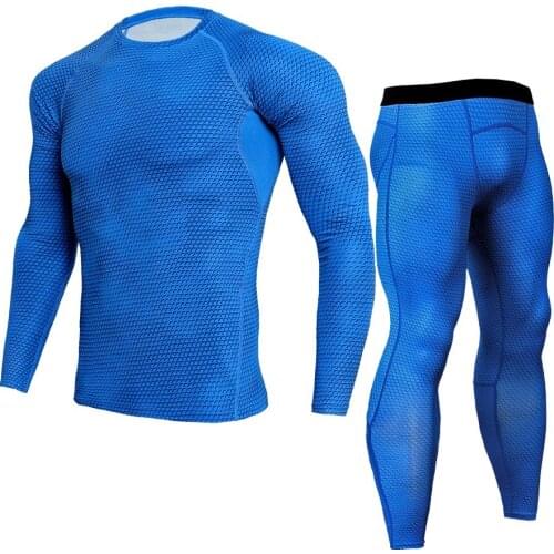 3D print Long sleeved Leggings Tights Mens Long Sleeved sportswear lightning fitness clothes male Long Sleeved suit