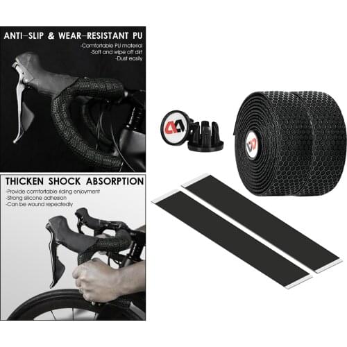 Bike Handlebar Tape Grip Bicycle Bar Tapes Wrap Soft Grip Non Slip Comfortable with Bar Ends Plugs ,Finishing Tape