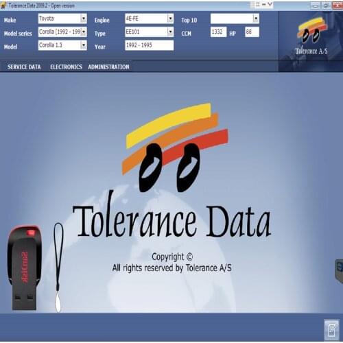 Hot sell Auto Repair Data with Free Keygen Unlimited Installation auto repair Program Diagnostic Software Tolerance Data 2009.2