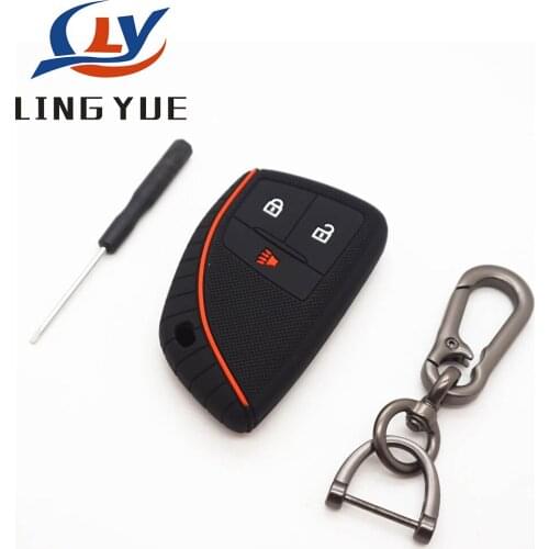 Lingyue 2021 Silicone Fob Key Cover for GMC Yukon Denali for Chevy Suburban for Buick Envision Avenir Car Accessories Protector