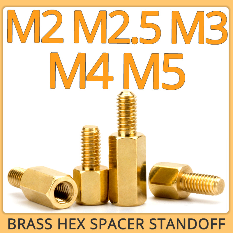 Hex Brass Male Female Standoff Board Stud Metric Hexagon Threaded Pillar PCB Motherboard Spacer Bolt Screw M2 M2.5 M3 M4 M5