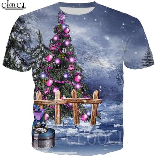 Fashion Snowflake Christmas Tree T-shirts 3D Print Tee Shirts Men/Women Casual Sportswear Merry Christmas Oversized T Shirt Tops