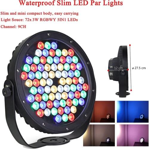 2019 Latest New IP65 LED RGBWY 5IN1 Waterproof 78x3w Outdoor Slim Par Led Light Wash Disco DJ Lights DMX 512 Controller Effect