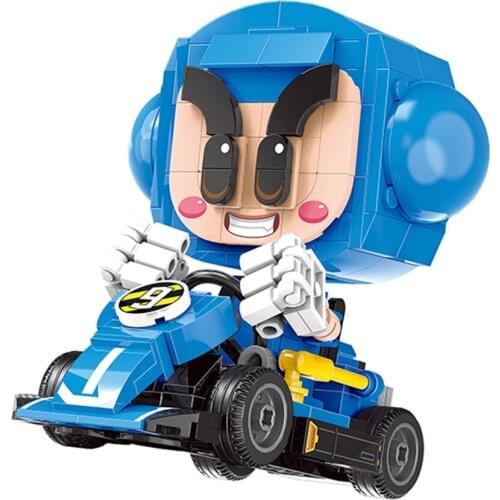 New Xingbao Kart Racing Series A Collection Of Game Blue Novice Training Car Building Blocks With DAO Doll Mini Car Model Kits