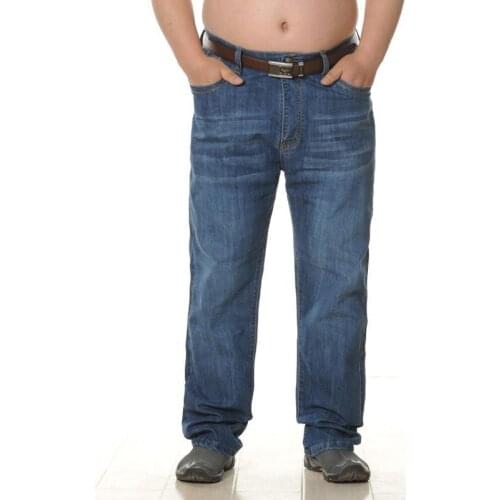 Autumn And Winter Mens Five Bags High Waist Jeans Famous Brand Loose Casual Long Trouser Super Large Male Size 36-40 41 -50