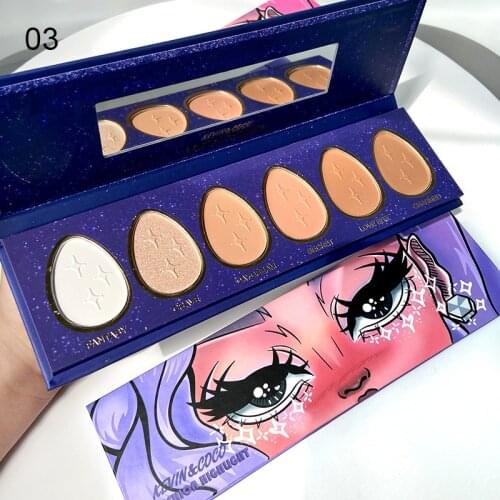6 Colors Blush Palette Waterproof Long Lasting Brightening Nature Shading Blush SANA889