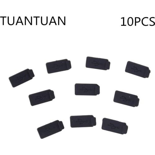 10pcs/lot Durable Soft Dust Cap USB 2.0 3.0 Interface Prevent Rust Dust Plug PC Laptop USB Plug Cover StopperBlack Rubber