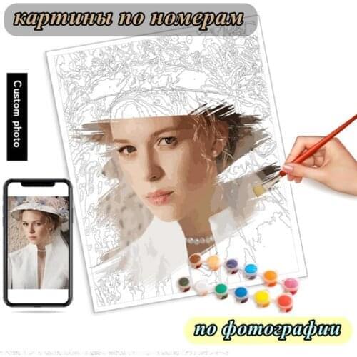 GATYZTORY Photo Custom Diy Painting By Numbers Personality Picture Customized Paint By Numbers Gift Acrylic Coloring By Numbers