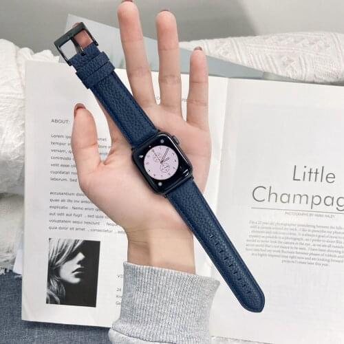 Excellent Leather loop strap for iWatch Band Belt 38mm 42mm 40mm 44mm for Apple Watch Wristband Accessories Series se 6 5 4 3 2