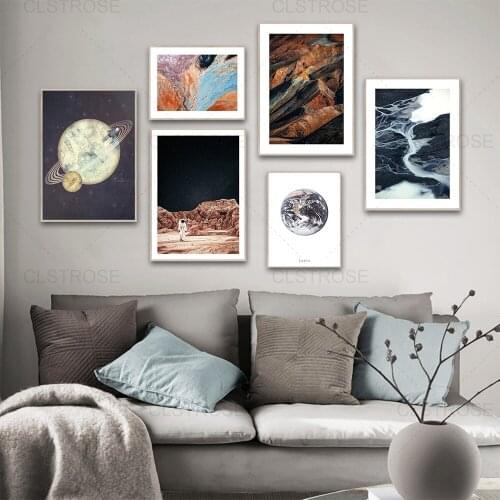 Modern Planetary Space Posters and Prints Nordic Abstract Night Scene Art Canvas Painting Home Decor Living Room Print Pictures