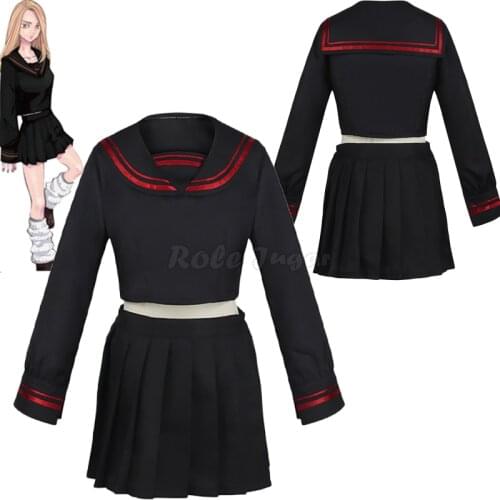 Tokyo Revengers Shiba Yuzuha Cosplay Costume Anime School Uniform Tops + Skirt Suit Women Girls Halloween Party CostumesC85M226