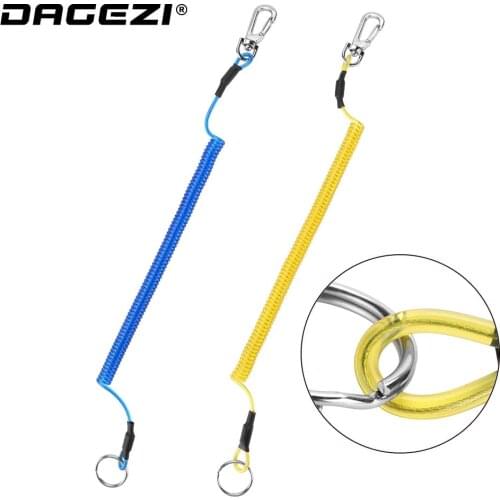 DAGEZI Fishing Retention Ropes with Camping Carabiner Secure Lock Steel wire Fishing Rope Fishing Tools Accessories