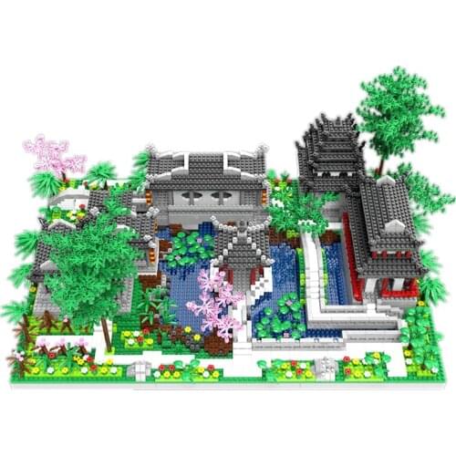 Street View Series Suzhou Gardens Dream Castle Mini Building Blocks Bricks CIty China Ancient Architecutre Toys For Kid Gifts