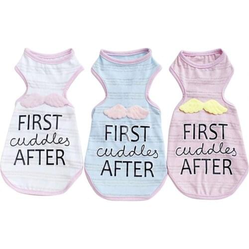 Plus Size Summer Pet Vest O Neck Sleeveless Letter Print Cotton Thin Elastic Dog Fashion Two-legged Casual Daily Wear Vests