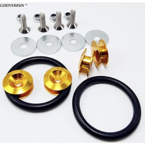 Free shipping Gold Aluminum Quick Release Fastener Bolt Kit Front Rear For Most Car JDM racing