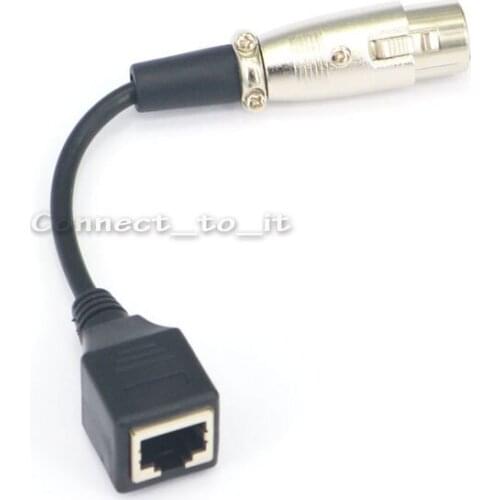 0.5 feet 3 Pin XLR Female to RJ45 Female Adapter Connector Converter Cable Cord for LED