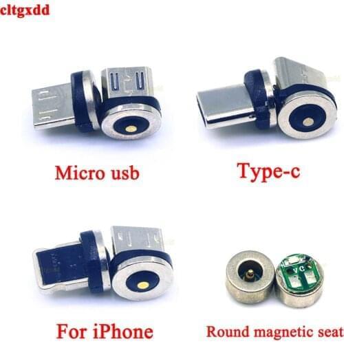 1pcs Round Magnetic Cable plug Type C Micro USB C 8 pin Plugs Fast Charging Adapter Phone Microusb Type-C Magnet Charger Plug