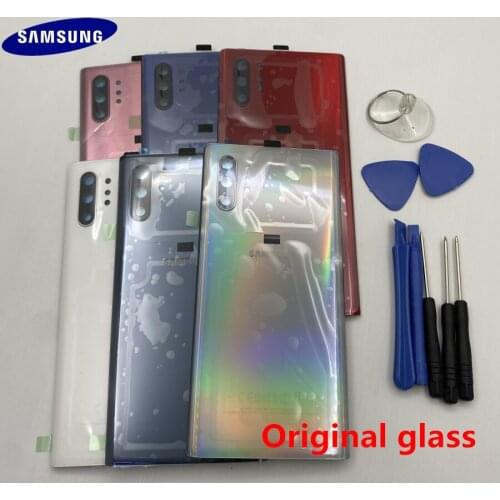 100% Original Glass Replacement parts For Samsung Galaxy NOTE 10 PLUS N970 N975 Battery Cover Rear Door Housing with sticker