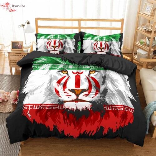 2/3PC Lion Animal Bedding Set Home Bedclothes Super King Pillowcase Comforter Cover Double King Queen Twin Adult 135/150 Bed Set