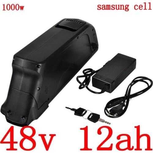 48V 500W 750W 1000W battery pack 48v 12ah lithium ion battery 48v 12ah electric bicycle battery use samsung cell with 2A charger