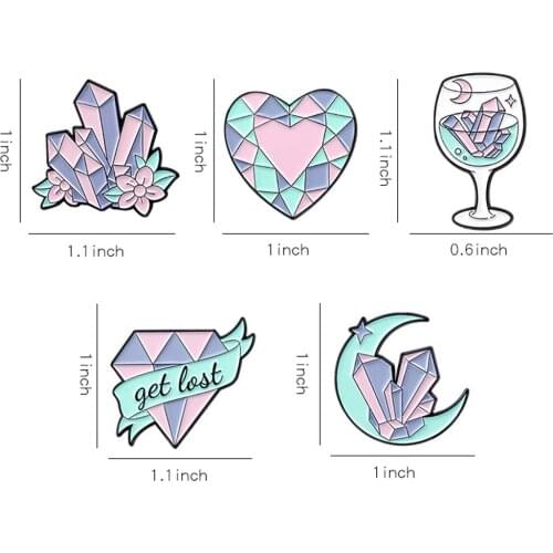 5pcs Alloy Brooch Pins Collar Badge Scarf Clips Women Charms Jewelry Gifts