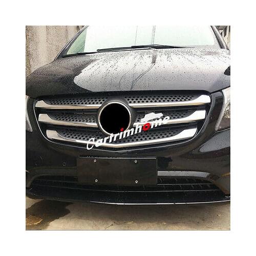 ABS Chrome Front Center Grill Grid Trim 5pcs for Mercedes-Benz Vito 2014-2018