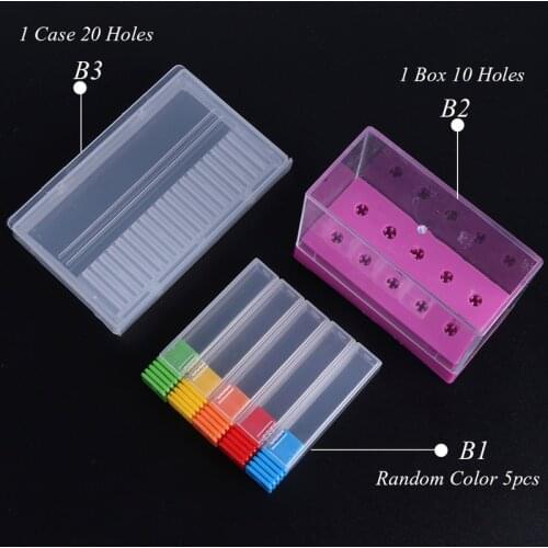 5/10/20 Holes Acrylic Box Stander for Nail Drill Bit Display Electric Machine Burrs Manicure Accessory Nail Art Tools