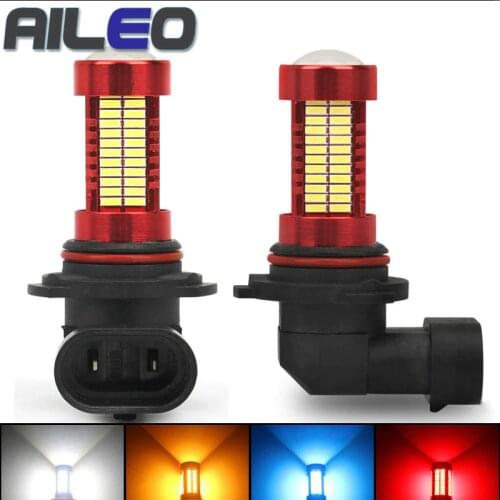 AILEO Car Headlight Bulb hb3 h10 H11 led hb4 h8 h9 h16JP 9005 9006 Fog light 3000K White Blue red yellow 12V 24V 2000LM 106 SMD