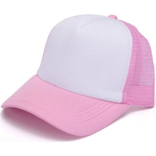 Women DIY Plain Mesh Back Foam Trucker Cap Summer Mens Driver Hats Black Navy Pink Red Blue Yellow