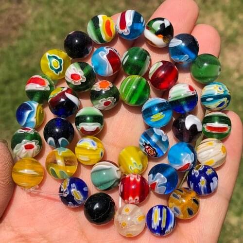Wholesale Multi Colors Lampwork Round Glass Loose Beads 6 8 10 12MM Pick Size For DIY Crafts Jewelry Making Findings 15" Strandv