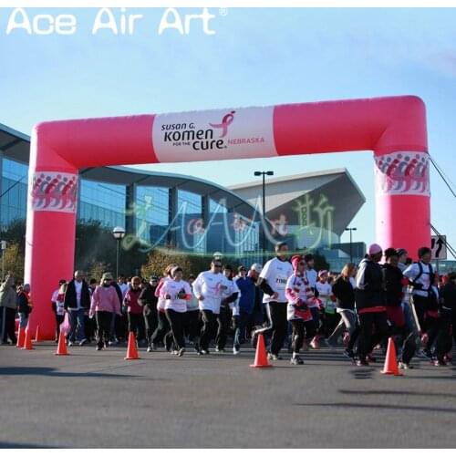 Cheap rectangle inflatable pink arch with different theme for cure and caring