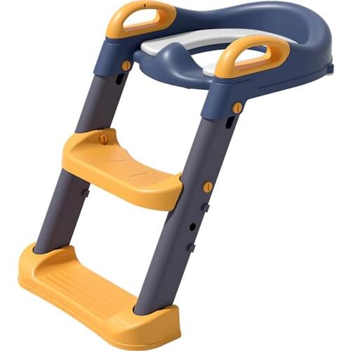 Kids Potty Training Seat Comfortable Safe Toilet Trainer with Adjustable Step Stool Ladder PVC Soft Pad Potty Training Toilet
