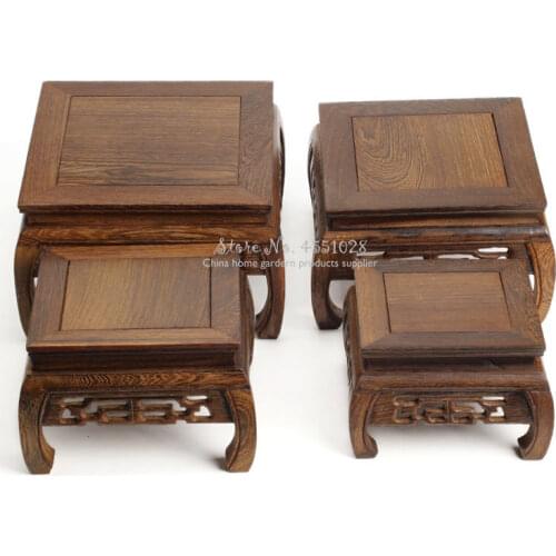 For Sell Natural Wood Tea Table Redwood Carving Decoration Base Vase Buddha Kistler Display Rack Small Coffee Table Lightweight