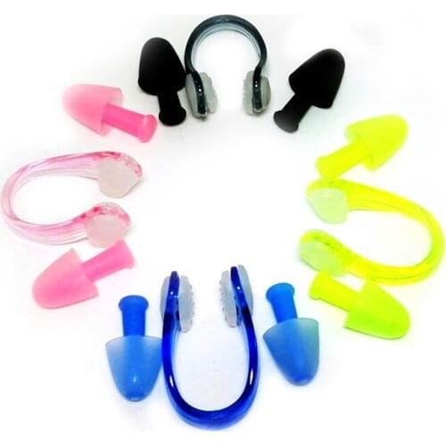 E1087 Comfortable High-grade professional swimming nose clip +Super soft silicone waterproof earplugs Diving supplies 20PCS