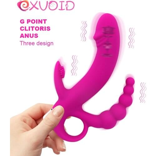 EXVOID Anal Beads Vibrator G Spot Massager Vagina Clit Stimulator Butt Plug AV Penis Dildo Vibrator Sex Toys For Women Silicone