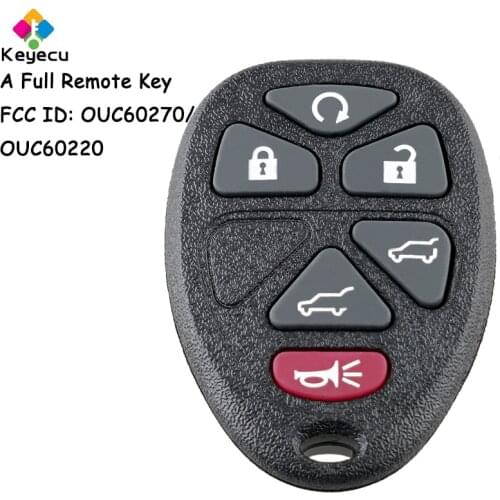 KEYECU Remote Control Car Key With 6 Button - for Cadillac Escalade for Chevrolet Suburban Tahoe Traverse for GMC Yukon OUC60270